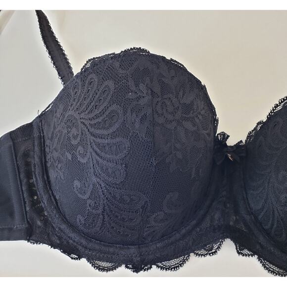 NWT Le Mystere SOPHIA LACE STRAPLESS Underwire Bra Size 34D Black - Picture 4 of 10